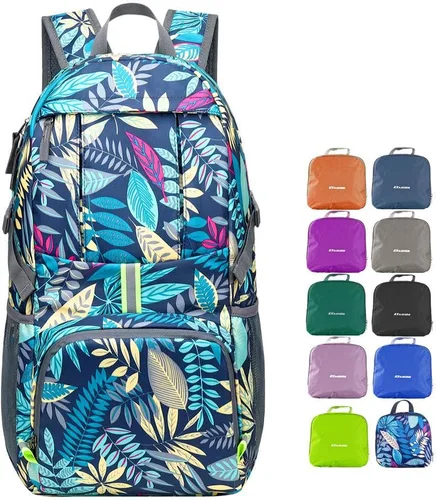 Vista 8 de Mochila plegable ligera de 35L impermeable duradera para senderismo mochila de viaje