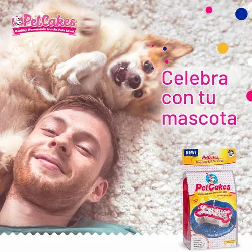 Vista 5 de Kit de Pastel de Cumpleaños para Perros PetCakes - Golosinas Completamente Naturales - De Cachorros a Perros Grandes, Sabor a Algarrobo - 5.5 Oz