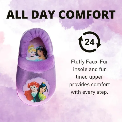 Vista 3 de DISNEY Pantuflas de princesa Encanto Cenicienta Ariel Jasmine Tianna para niñas ligeras cálidas cómodas suaves Aline Girls niños pequeños