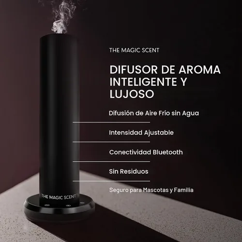 Vista 2 de The Magic Scent Difusor de Torre Bluetooth para Hogar y Oficina - Inteligente Ultra-Silencioso para Hogar y Hotel - Difusor Programable de Aire Frío