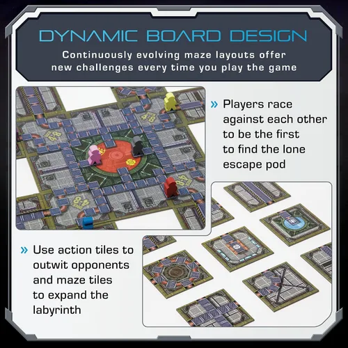 Vista 2 de Juego de Mesa No Escape - Juegos de Mesa de Estrategia para Adultos, Juegos Familiares, Juegos de Fiesta. Juego de Laberinto de Traidor de Sabotaje