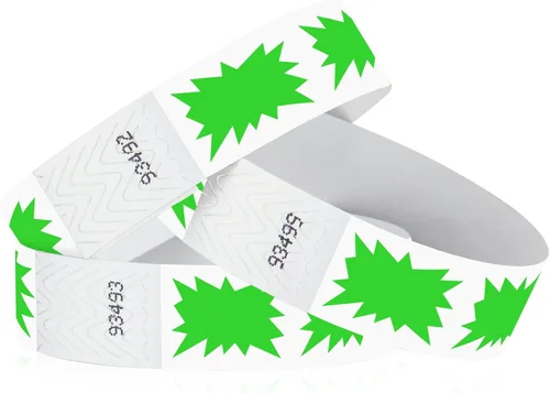 Vista 11 de 500 pulseras Tyvek con globos de Wristco para eventos, cómodas pulseras de papel resistentes a desgarros, pulseras de identificación