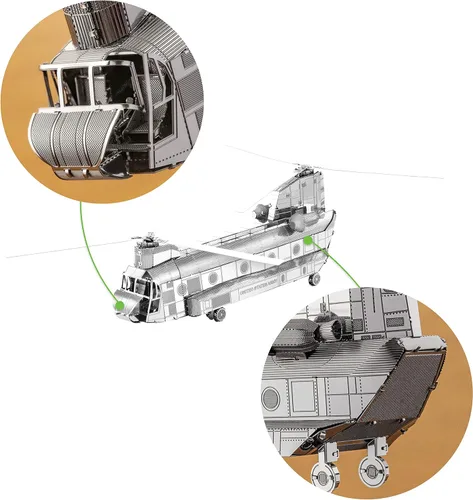 Vista 6 de Metal Earth CH-47 Chinook Kit de modelo de metal 3D