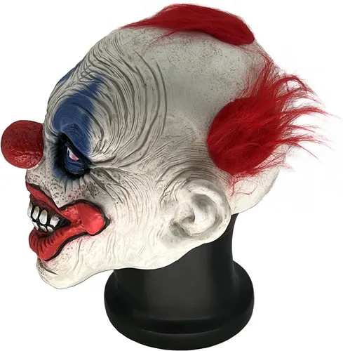 Vista 9 de Máscara de payaso de látex para Halloween, mascarada, baile de graduación, accesorios de disfraz LARP