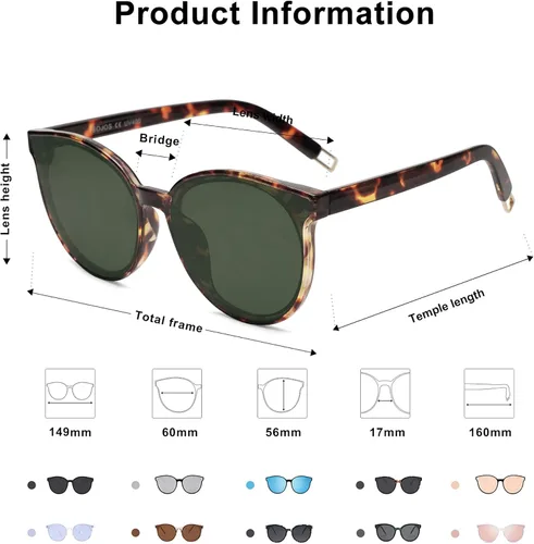 Vista 4 de SOJOS Oversized Round Sunglasses for Women and Men
