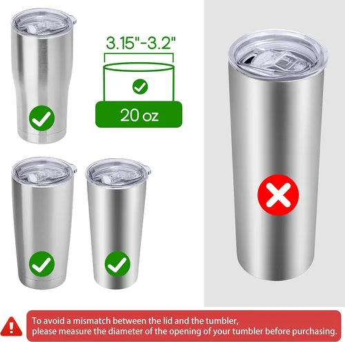 Vista 4 de Tapas de vaso de 20 onzas, 2 tapas de repuesto compatibles con YETI de acero inoxidable de 20 onzas, taza de café, tapas a prueba de derrames, se