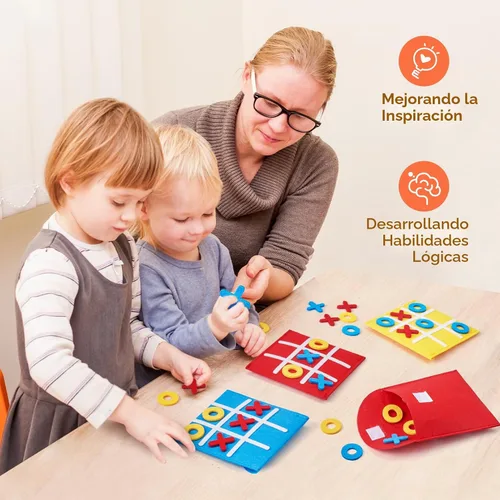 Vista 6 de JoyCat Tic Tac Toe Mini Juego de Mesa Juguete para Niños y Familia, Recuerdos de Fiesta de Cumpleaños, Bolsa de Golosinas, Divertida Actividad