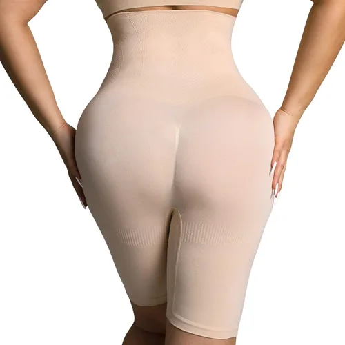 Vista 5 de Pantalones cortos con control de abdomen para mujer, cintura alta, moldeador de cuerpo, levantador de glúteos, muslos más delgados