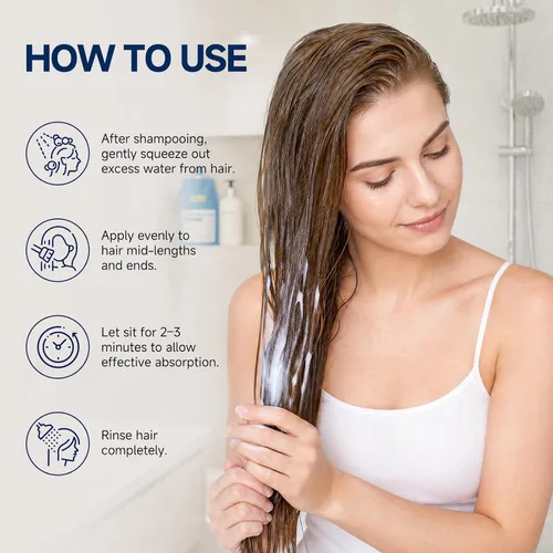 Vista 8 de Máscara de Queratina para el Cabello 2 Pack - Regalo para Ella, Tratamiento de Acondicionador Profundo de Péptidos para Cabello Dañado, Seco
