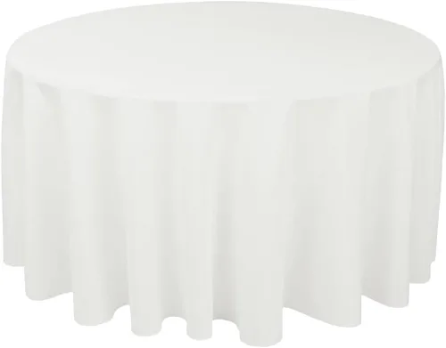 Vista 8 de Mantel redondo – Tela de lino de poliéster para bodas, fiestas, banquetes, ocasiones especiales, decoración de restaurantes, eventos corporativos