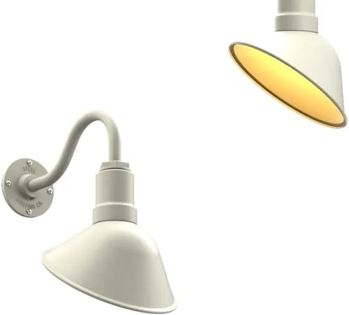 Vista 50 de Steel Lighting Co. Luz de Letrero de Tienda Venice para Pared de Acento de Restaurante al Aire Libre Cúpula de 9 pulgadas Brazo Recto de 6