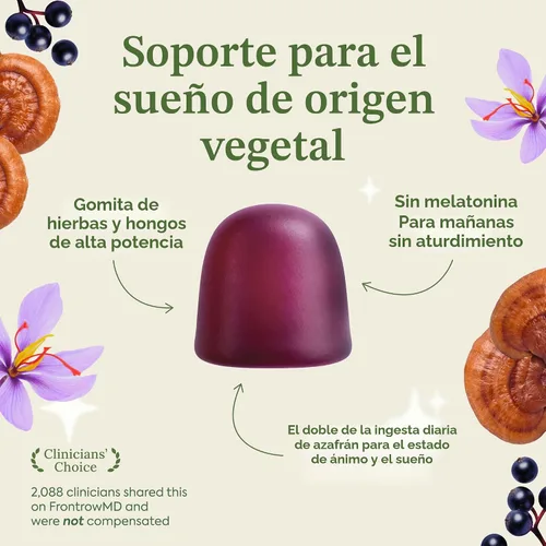 Vista 2 de Plant People WonderSleep - Suplemento de gomitas de hongos para dormir, sin melatonina con súper hongos Reishi, sabor a saúco salvaje, sin azúcar
