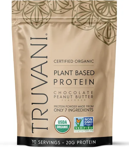 Vista 10 de Truvani - Proteína en polvo de guisantes vegana Banana Canela 20 g de proteína vegetal orgánica 10 porciones Keto Sin gluten ni lácteos