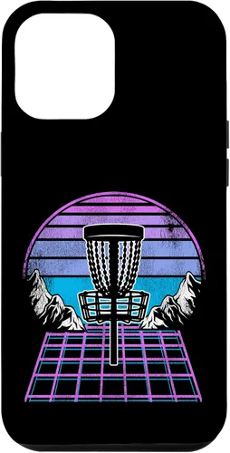 Vista 26 de Disc Golf Basket 90s Synthwave Sunset Retrowave Frisbee Golf Case for iPhone 17