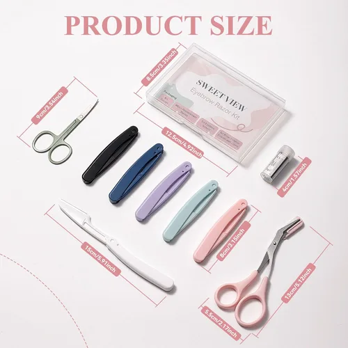 Vista 2 de SWEET VIEW - Kit de maquinilla de afeitar Dermaplan de 48 piezas para mujer cara y cejas