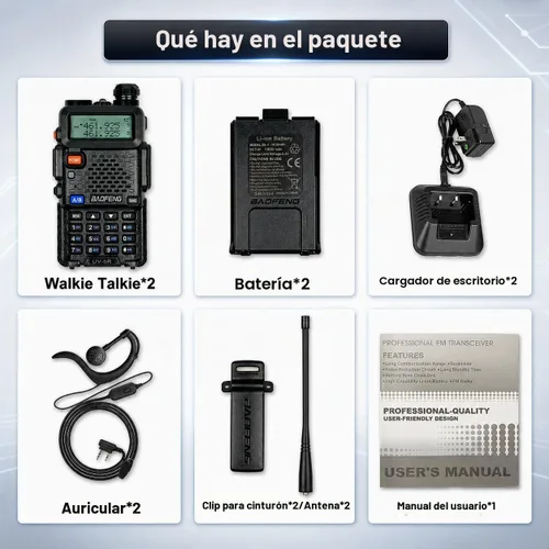 Vista 13 de BAOFENG UV-5R Radio Walkie Talkie de doble banda, carga directa tipo C, largo alcance, paquete de 2