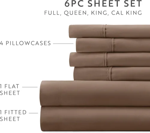Vista 84 de ienjoy Home Linen Market - Juego de sábanas de 6 piezas, color rubor, tamaño King Blush