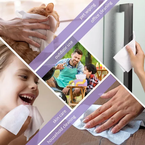 Vista 7 de 100 toallas faciales desechables, ultra suaves, sin pelusas, toallitas secas biodegradables de limpieza facial (100 unidades, 1 paquete)