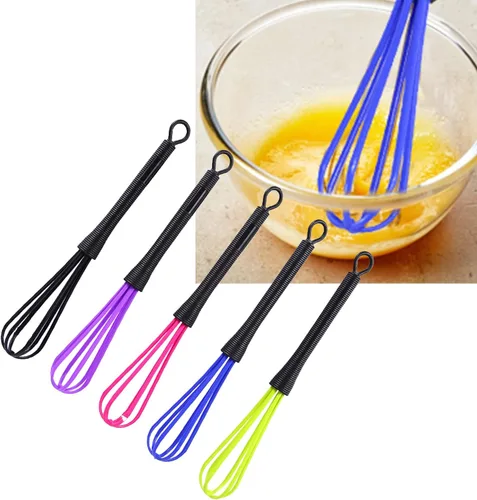 Vista 5 de Juego de batidor de lava, 5 piezas de plástico para peluquería peluquería de peluquería color crema batidor de cocina (verde, rojo rosa, azul, negro)