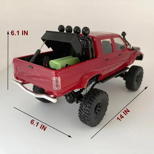Vista 6 de HLSFWDRIVE RC Rock Crawler 4x4 WPL C64-1 Camión de control remoto Off Road