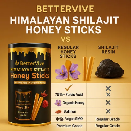 Vista 9 de Palitos de miel shilajit del Himalaya prémium – 30 paquetes de un solo uso Miel orgánica cruda + resina Shilajit superior del Himalaya 85+