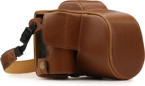 Vista 10 de MegaGear Canon EOS M50 - Funda de piel sintética para cámara, color negro