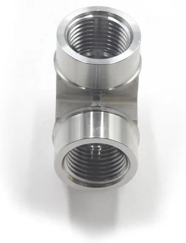 Vista 3 de HFS (R) 1/2" NPT rosca hembra tubería 4 vías cruz acero inoxidable 304 (1/2" hembra NPT)