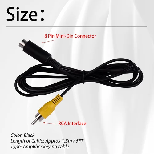 Vista 3 de XTPTFABS - Conector macho Mini DIN a RCA de 8 pines, 4.9 ft/5 pies, trenza completa, Plug & Play Ajuste para YAESU FT-710 FT710 FT-100 FT-857