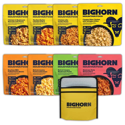 Vista 3 de BIGHORN All In Expedition Pack, 8 comidas liofilizadas para mochileros