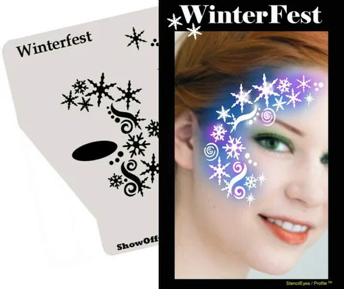 Vista 5 de Plantilla de pintura facial - StencilEyes Profile Holiday Holly