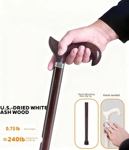 Vista 4 de Bastones de dragón para hombres, bastones de madera hechos a mano para hombres y mujeres, resistentes hasta 500 libras, exquisito palo ergonómico