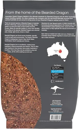 Vista 2 de Jurassic Natural - Sustrato natural de hábitat de dragón del desierto australiano para dragones barbudos y otros lagartos, rojo, 10 libras