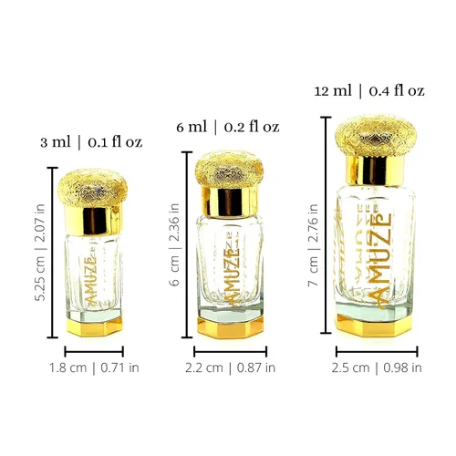Vista 3 de Mezcla antigua, 0.4 fl oz - METAL Aceite de perfume premium Aceite Attar Sin alcohol Vegano y libre de crueldad