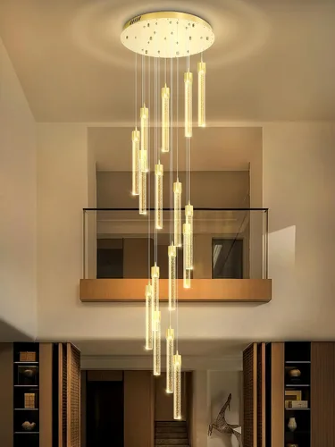 Vista 19 de ykolupty Luces colgantes modernas para isla de cocina, mini lámpara colgante de cristal negro con LED regulable de 2700 K-6000 K, lámpara de araña