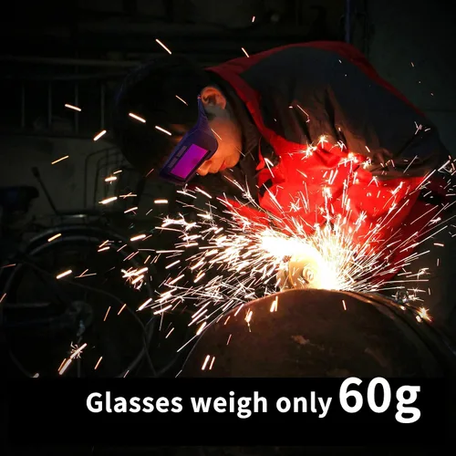 Vista 5 de T TOVIA Gafas de soldador LCD y casco de soldadura con protección solar de seguridad lentes de oscurecimiento automático para lugares de trabajo