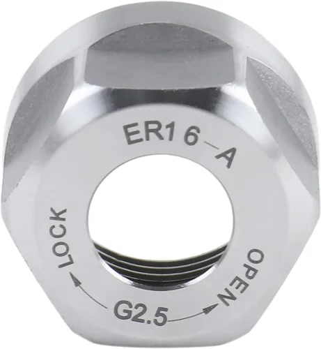 Vista 4 de Accusize Industrial Tools Tuerca hexagonal ER16-A, equilibrada a 18,000 RPM en G2.5, ER16-ANUT M22×1.5, Balanced to 18,000 RPM, HRC 50-52, Alloy