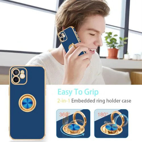 Vista 7 de Fingic Funda para iPhone 11, Funda para iPhone 11 con Soporte de Anillo [Soporte de Anillo Giratorio de 360° Base Magnética]