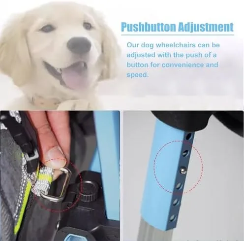Vista 5 de Front Leg Dog Wheelchair - 4-Wheel Mobility Cart for Injured/Paralyzed Dogs - Assistive Rehabilitation Device for Large Pets - Enhance Movement &
