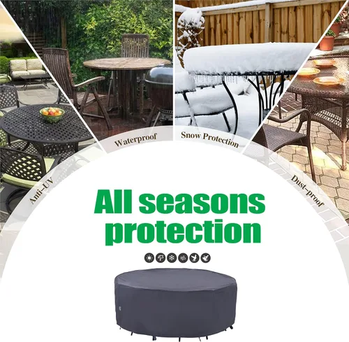 Vista 17 de F&J Outdoors Fundas para muebles de patio, impermeables, resistentes a los rayos UV, tela antidesgarros, cubierta para mesa de exterior, cubierta