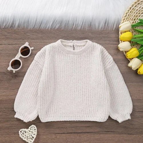 Vista 2 de Suéter de punto para bebé niña y niño, sudadera de manga larga para otoño e invierno