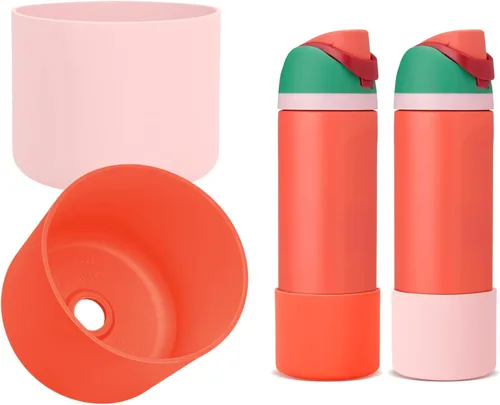 Vista 34 de 2 botas de silicona compatibles con Owala FreeSip de 24 onzas, funda protectora superior para botella de agua, reducción de ruido, cubierta inferior