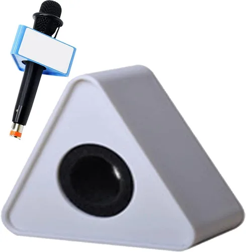 Vista 7 de Caja personalizada para micrófono con logo, equipo en vivo, forma de cubo y triángulo, para entrevistas, micrófono para karaoke, banderas