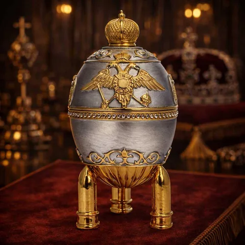 Vista 2 de BestPysanky Huevo de Pascua real militar de acero 1916