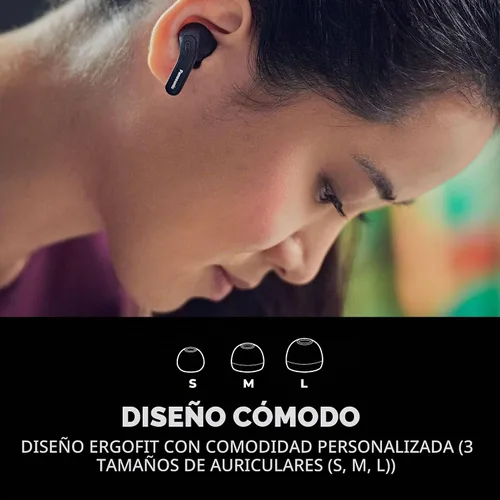 Vista 3 de Panasonic ErgoFit - Auriculares inalámbricos con cancelación de ruido, auriculares intrauditivos con graves potentes XBS, Bluetooth 5.3, estuche