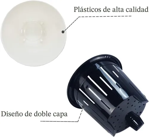 Vista 4 de OJYUDD - Juego de 8 maceteros de 4 pulgadas con autorriego de plástico con maceta interior, maceta de flores blanca, moderna y decorativa para todas