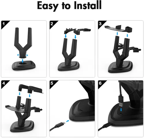 Vista 6 de AMVR VR Headset Charging Dock, Floating Display Stand for Oculus Quest 2, Meta Quest Pro, Quest Series, Pico 4 and Touch Controllers, Stable Station