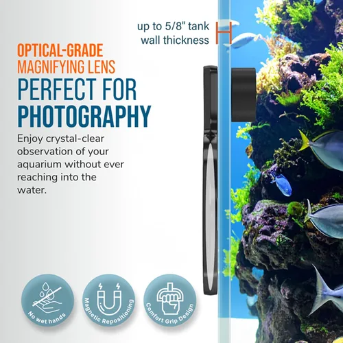 Vista 5 de Flipper - Lupa para acuario, visor magnético DeepSee, 4 pulgadas, color Negro