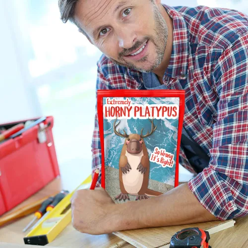 Vista 7 de Horny Platypus Cotton Candy – Caramelo sin gluten fabricado en los Estados Unidos – Divertido regalo de broma para Pascua o Navidad – Regalo