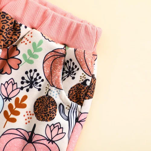 Vista 8 de Kayotuas Conjunto de camisa y pantalones de manga larga con cuello redondo para bebé, disfraz de calabaza, fantasma, calabaza, fantasma, camiseta