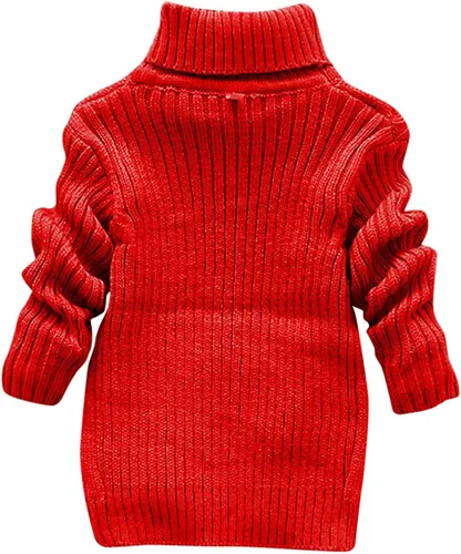 Vista 2 de Active Charming Jacket - Suéter de invierno para niños y niñas, color sólido, cuello alto, tejido de punto, elástico